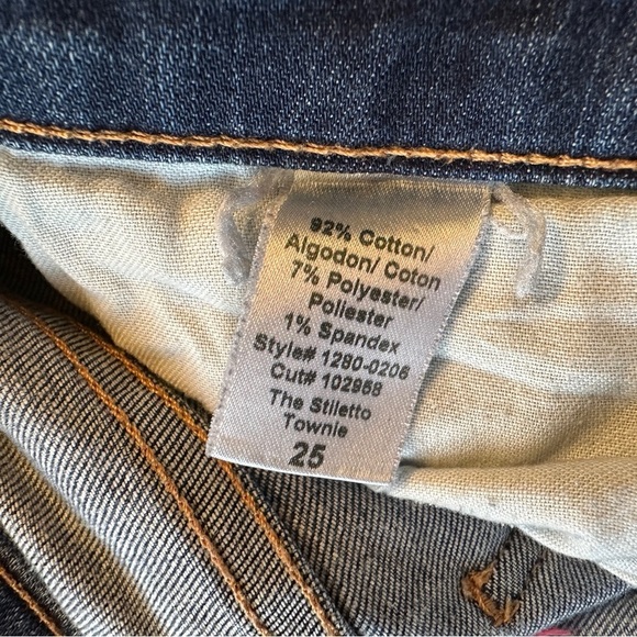 Current/Elliott Blue The Stiletto Townie Skinny Distressed Jeans size 25 - Picture 7 of 16